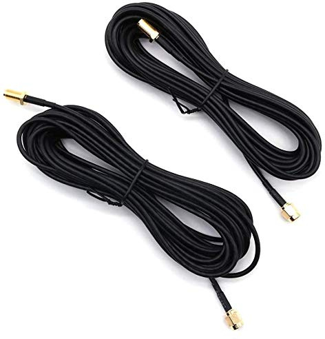 DollaTek 2Pcs 16ft Black WLAN Antennenverlängerungskabel WLAN Antennenkabel SMA Kabel - Male Internal Needle to Female Internal Hole