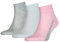 PUMA Quarter Calzini, Light Rosa/Gray, 35-38 (Pacco Da 3) Unisex-Adulto