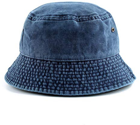 CFCYS Fischerhüte Für Damen,Blau Gewaschene Baumwolle Schwarz Eimer Hut Männer Panama Sommer Jeans Hut Uv Sonnenschutz Wandern Angel Hut Bob Chapeau