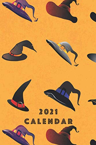 2021 Kalender: Halloween 2021 / 2022 Kalender Hexen-Notizbuch, süßer Hexen-Taschenbuch-Einband, Organizer, Format 6x9, A5, 100 Seiten Journal,