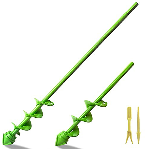 Auger Spiral Drill Bit for Planting, Garden Drill Planter Post Hole Digger, Used to Dirt/Hard Soil/Clay for 10mm Hex Driver Drill, 2 Sizes of 45cm x 4cm and 22cm x 4cm