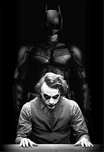 DVBQQWE 5D Batman Diamond Painting Kits für Erwachsene, Joker Diamond Art Paint with Diamonds, DIY Painting Kit Paint by Number with Gem Art 30X40 CM