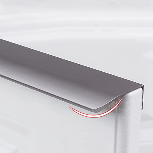 Concealed Aluminum Cabinet Handles,Modern Style Finger Edge Pull,Drawer Handles,Hidden Cabinet Kitchen Knobs,Furniture Hardware,for Bedroom,Kitchen,Bathroom,Living Room,Gray (Length:400mm)