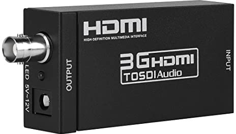 Groza HDMI-zu-SDI-Konverter, HDMI-zu-SDI-HD-SDI-3G-SDI-Audio-Video-Adapter, unterstützt 1080P 1080I für Kamera, Heimkino-Monitor