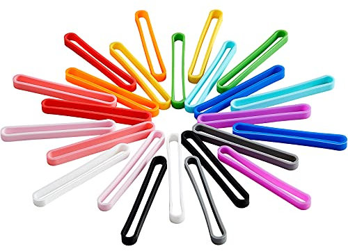 Shappy 36 Stück 7,6 cm Silikon-Gummibänder, elastische Gummi-Wickelbänder, Band für Geldbörse, Karte, Handgelenk, Kochboxen, Wraps, Büro, Outdoor, Notizbuch, Verpackung, Geschenk