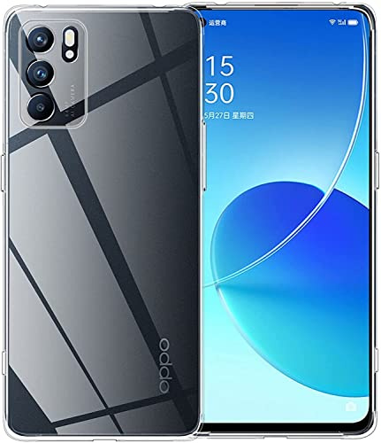 Captor Cover Trasparente per Oppo Reno 6 5G, Custodia TPU in Silicone Flessibile Morbida e Sottile, Alta Qualità con Bordo Rialzato per Schermo e Protezione Fotocamera