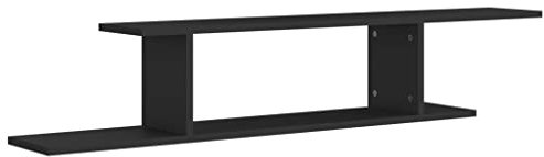 vidaXL TV Wandregal Lowboard Wandboard Schweberegal Hängeregal Dekoregal Freischwebend Regal Bücherregal Schwarz 125x18x23cm Holzwerkstoff