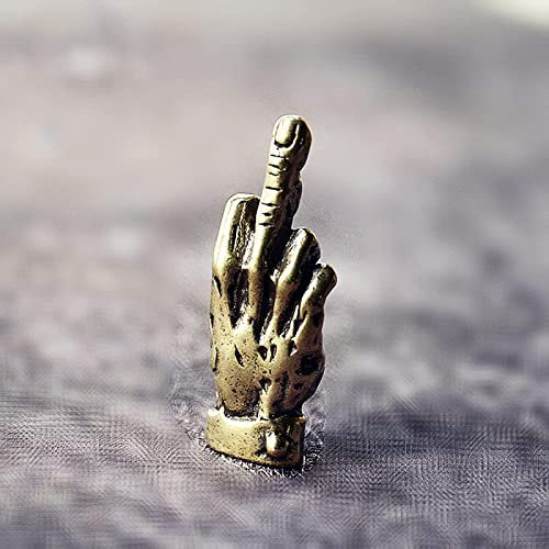 Samtiny Messing-Hand, aufrechter Mittelfinger, aufrechter Statue, Kupfer, Handtaschenstatue, Dekoration, Zuhause, Schreibtisch-Dekoration