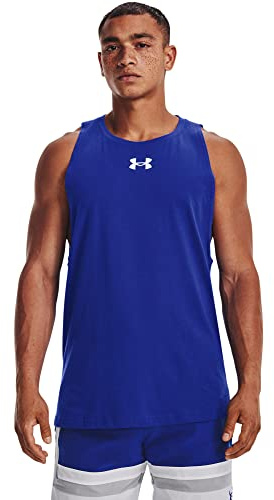 Under Armour Herren Baseline Cotton Tank, (400) Royal/White, L