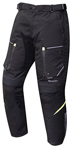 DEGEND Sweep | Motorradhose Herren mit 2 Herausnehmbaren Innenschuhen für 4 Jahreszeiten und Tai Protektoren - Homologiert, Schwarz, XXL