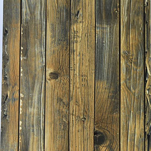 FENTIS Wood Panel Wallpaper Self Adhesive Contact Paper Peel and Stick Sticky Back Plastic Vinyl Wrap Removable Waterproof Oil-Proof Roll for Bedroom Bathroom Door 44.5x500cm