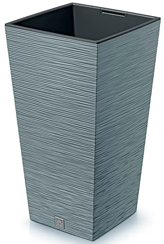 Prosperplast Macetero Color Cemento, con depósito, colección Furu, de 39,5 x 39,5 x 75,5 cm, Capacidad de 37 L.