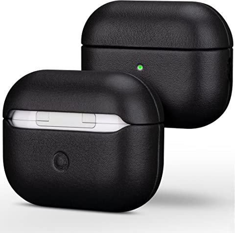 Haobobro [Nappa Series] Leder Hülle für AirPods Pro 2. Generation (2022) - Handgefertigt AirPods Pro 2 Ledercase - AirPods Pro 2 Leather Case - AirPods Pro 2 Schutzhülle Lederhülle - Schwarz