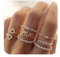 HUASAI Gold Stacking Rings for Women Butterfly Knuckle Rings Snake Rings Moon Star Rings Heart Stacking Rings for Girls, Alloy, other