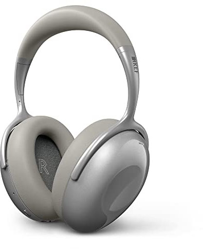 KEF Mu7 Kabelloser Kopfhörer mit aktiver Geräuschunterdrückung, Silver Grey