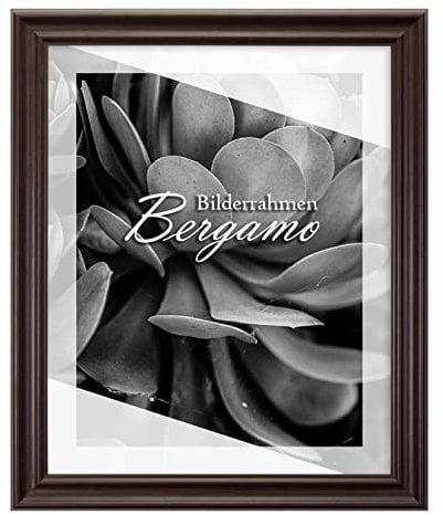 BIRAPA Bergamo Bilderrahmen vintage Holz- Optik - Bilder Rahmen 40x60cm - Fotorahmen Glas antireflex Plexiglasscheibe - Wanddeko Fotowand Fotogeschenke