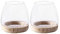 Wnvivi Lot de 2 bols à poissons en verre transparent avec base en bois, terrarium en verre, base en bambou, mini aquarium de bureau