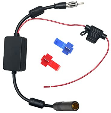 Vecys FM/AM DAB DAB+ Auto Antenna Segnale Amplificatore Booster DIN Femmina a Maschio Adattatore 12V Radio Digitale Splitter con Anello Magnetico per Audio Digitale
