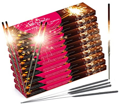 Lot de 100 cierges Magique F1 - Excellente idée pour Les Mariages, Les Anniversaires, Noël et Le réveillon du Nouvel an - durée unitaire 30 Secondes - (16 cm x 100 pcs)