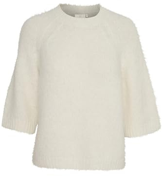 KAFFE Damen Strickpullover KAemilie Damen Strickpullover Kurzarm Rundhals Pullover Pulli Herbst Lose Sweatshirt Warm Langarmshirt Strick Oberteile Ellenbogenlänge