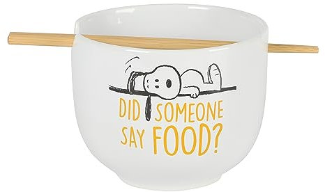 Peanuts Snoopy Nudelschale mit Essstäbchen, Steingut, 15,2 cm