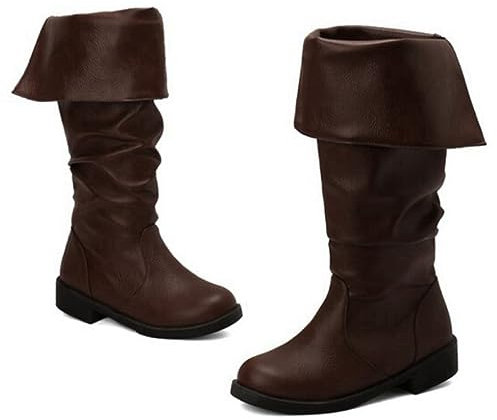 MODADA Chic Medieval Renaissance Pirate Boot Uomo Stivali Western Stivali Cavaliere Stivali Cosplay Boot(47, Brown)