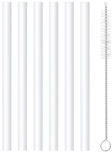 Reusable Replacement Straws Compatible with Ello Kids Colby Cooper Water Bottle-Straw Replacement for ZULU Kids,Swift, Half Gallon Jug Cup-6 Straws and 1 Cleaning Brush