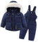 Fulidngzg Skianzug Kinder 2 Teilig Große Größe Warm Schneeanzug Regenoverall Gefütterter Winddicht Overall Eng Schwarz Schneeoverall Schneehose Verdickte Outdoor Ski Anzug Matschanzug Sport