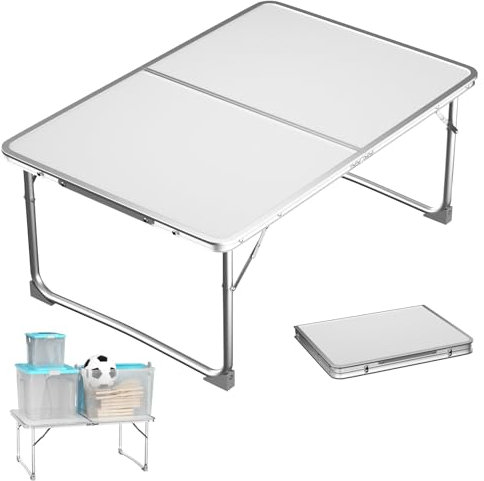 Lucn Mesa plegable de picnic de 60 x 40 x 26 cm, mesa plegable para picnic, fiesta, cena, 60 x 40 x 26 cm, color blanco
