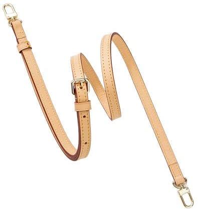 Umiup Vachetta Leder Ersatz Umhängetaschen Gurt, Schultergurte für Pochette Little Pouch Speedy Nano Noe, Handtasche Dekoration Kette mit Geschenkbox (Breite: 1.2 cm & Länge: Einstellbare 100–120cm)