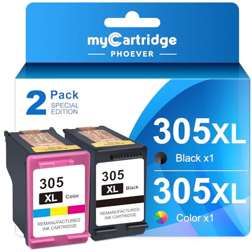MYCARTRIDGE PHOEVER 305 XL patronen Kompatibel für hp 305 druckerpatronen XL Set für HP DeskJet 4120e 2700 2720 2710 DeskJet Plus 4120 Envy 6000 6010 6020e 6420e Pro 6430 6432 Drucker(2-Pack