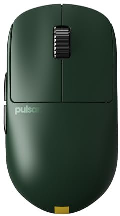 Pulsar Gaming Gears - X2H eS Wireless Gaming Mouse, Founder's edition, Symmetrical, Optical switch, OLED Display, Driverless, PAW3395 sensor, 100H battery, 4K dongle Included (Medium, Green)