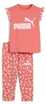 PUMA Unisex Baby MINICATS ESS ANIMAL Tee and Leggings Set INF Gestrickte Anzüge, Peach Frost, 104
