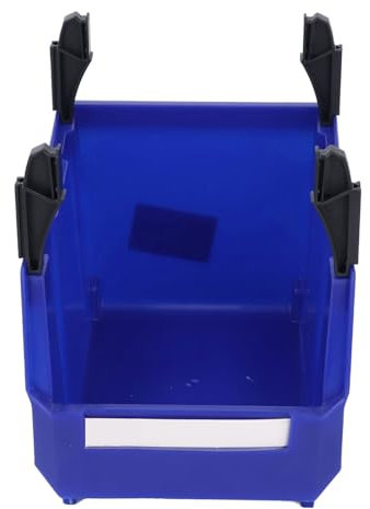 Large Opening Parts Storage Bin Plastic Organizer Stackable 7.9 X 5.1 X 4.3in, Vertical Assembly for Home, Office (Blue)