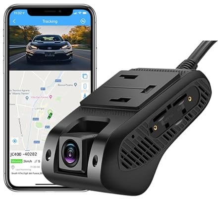 4G Dash CAM JC400P, Cámaras Frontales e Interiores 1080P con Localizador Remoto en Tiempo Real, Monitoreo Remoto, Versión Nocturna