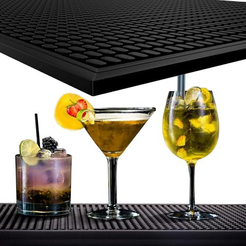 Barmatte,LIBRNTY Bar Service Mat (60 x 10.5 cm) Premium-Barmatte,Cocktail-Sets,Glas-Trockenmatte,strapazierfähige und stilvolle Barmatte für Verschüttungen,Ideal für Kaffeemaschine & Küche