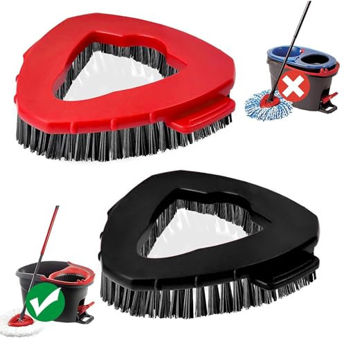 Scrub Brush, 2 Pack Spin Scrub Brush Replacement Head Compatible O Cedar Easywring 1 Tank System, Stiff Bristle Cleaning Brush for Bathroom, Kitchen, Tub, Carpet, Tile
