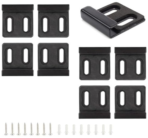 HJIAMA Soporte Espejo Pared, 8 Piezas Clips para Colgar Espejos para Espaciadores de 4 a 6 mm, Clips de Espejo con Tornillos, Tubo Expansión, Soportes Fijación de Espejos para Instalación Espejo Baño