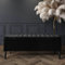 Safar Striped Ottoman Storage Bench, End of Bed Bench with Legs, Entryway Bench with Storage, Shoe Storage Ottoman Box, Rectangle Storage Footstool (Black Velvet, 4ft (120x40x50)CM)
