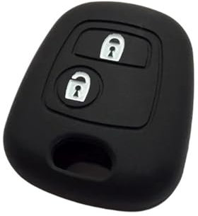 XEBRAD 2 Button Silicone Key Cover, for Citroen, C1 C2 C3 C4 XSARA, PICASSO, for Peugeot, 106 107 206 207 307, for Toyota, AYGO car key shell(Black)