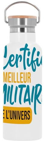 Thermosflasche aus Edelstahl, Thermoflasche, zertifiziert nach bestem Militär, Armee de Terre Soldat, 500 ml