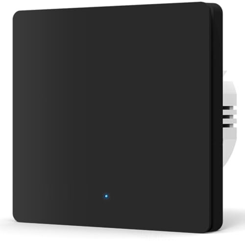 Acmerota ZigBee Interrupteurs d'éclairage intelligents (sans neutre, simple bascule, noir) Interrupteur d'éclairage télécommandé compatible avec Alexa/Google Assistant