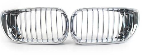 Rejillas Delanteras Para B&MW E46 3 Series 4 Puertas 318i 320i 325i 2002-2005 Parachoques Delantero Plateado Capó Rejilla Riñón Carreras Cubierta Embellecedora 1 Par Rejillas Frontales Radiador