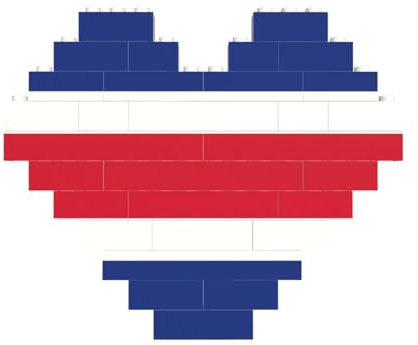 Flagge von Costa Rica, herzförmiges Baustein-Puzzle, personalisiertes Geschenk für Männer und Frauen