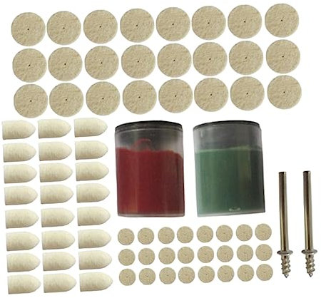 DINHEAROM 76Piezas Kit Cabezas Almohadillas Para Taladro Eléctrico Con Pasta De Profesional De Abrillantado y Acabado