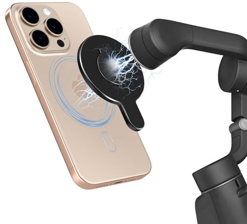 CloudValley Supporto Magnetico per Telefono, Compatibile con DJI Osmo Mobile 7P/7/6/5/4/4 SE Gimbal, Morsetto per Smartphone con MagSafe, Accessori per DJI OM, Metallo Argento