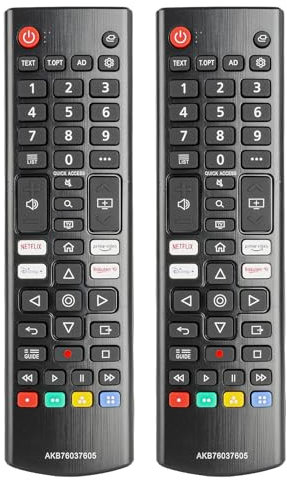 2 PZ Telecomando AKB76037605 Compatibile con LG Smart TV NANO90P NANO95P NANO99P OLED48A1 OLED55A1 OLED65A1 OLED77A1 OLED55G1 Sostituzione Controllore con NETFLIX PrimeVideo Pulsanti