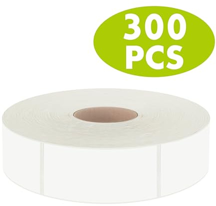 300 etiquetas de comida en blanco removibles, resistentes al agua/aceite/desgarro para contenedores de comida del congelador, tarros, organización de despensa (2.5 cm x 5 cm)