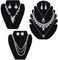 WACH AUF 3 Stück Schmuckständer Schwarz Schmuckbüste Samt Kettenständer für Halsketten Ohrringe Schmuckkette Organizer Kombination Halskettenhalter Schmuck Display für Schaukasten