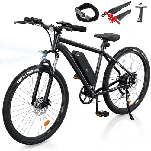 Finbike E-Bike für Erwachsene, 26 Zoll Ebike 250W Motor Electric Bike mit 36V 10.4Ah herausnehmbarem Akku, 100KM Reichweite, 7 Geschwindigkeiten, Schnellaufladung, Doppelscheibenbremse E Mountainbike